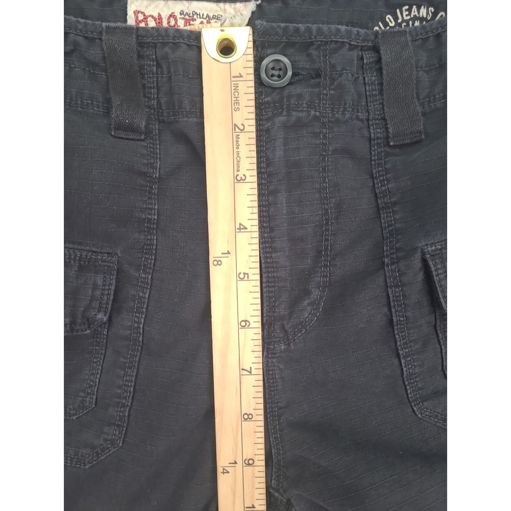 Vtg Polo Jeans Ralph Lauren Womens Sz 8 Black‎ Cargo Rip Stop Utility Pocket - Picture 12 of 14